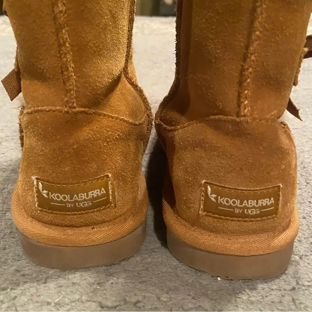 UGG Koolaburra Pull On Short Boot Faux Fur With Bows